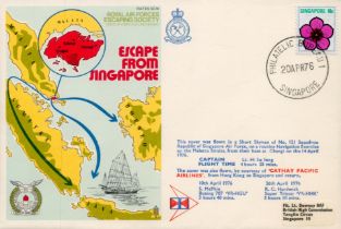 RAFES SC14a Escape from Singapore Flown FDC (Royal Air Forces Escaping Society) with 10c Singapore