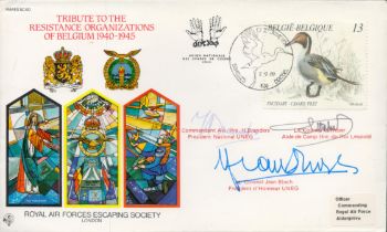 Commandant Avi.Hre. H. Branders, Lt Colonel G. Weber and Lt Colonel Jean Bloch signed unflown FDC