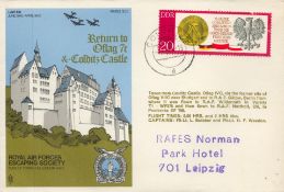 RAFES Sc1aD Return to Oflag 7C & Colditz Castle Flown FDC (Royal Air Forces Escaping Society) with