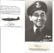 WW2 BOB fighter pilot Wladyslaw Gnys 302 sqn signature fixed to portrait card. Good condition. All