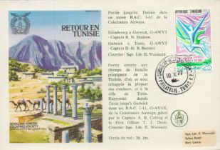 RAFES SC19a Escape from Tunisia Flown FDC (Royal Air Forces Escaping Society) with 25c Tunisienne