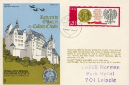 RAFES Sc1aG Return to Oflag 7C & Colditz Castle Flown FDC (Royal Air Forces Escaping Society) with