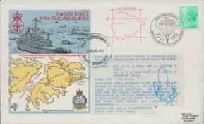 P J Ryall signed The task force to Falkland Islands cover. Good condition. All autographs come