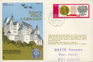 RAFES Sc1aH Return to Oflag 7C & Colditz Castle Flown FDC (Royal Air Forces Escaping Society) with