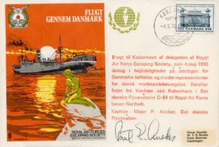 RAFES SC15b Escape from Denmark Flown FDC (Royal Air Forces Escaping Society) with 100ore Danish