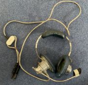 Pilots Headset with Microphone made by Airmen, with 2 plugs bearing the code PJ 055B, leading to