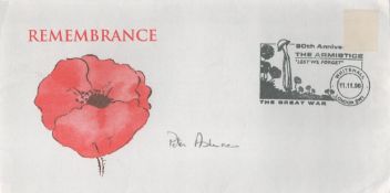 Peter Ashmore signed Remembrance FDC. Good condition. Good condition. All autographs come with a