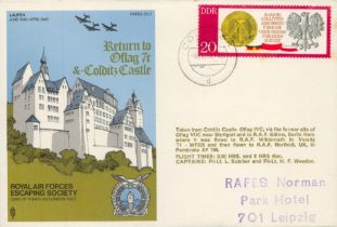 RAFES Sc1aB Return to Oflag 7C & Colditz Castle Flown FDC (Royal Air Forces Escaping Society) with