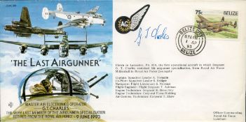 RAF The Last Airgunner Sigend by G.T. Cahrles. Stamped April 1993. Good condition. All autographs