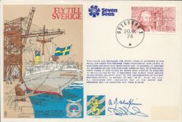 RAFES SC9a Escape to Sweden Flown FDC (Royal Air Forces Escaping Society) with 75c Swedish Stamp