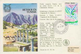 RAFES SC19a Escape from Tunisia Flown FDC (Royal Air Forces Escaping Society) with 25c Tunisienne