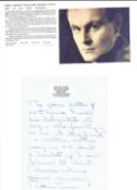 WW2 BOB fighter pilot Robin Lucas 141 sqn hand written letter with biography details fixed to A4
