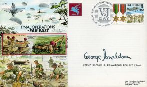 Grp Cptn George Donaldson DFC AFC Signed Final Operations- Far East FDC. 673 of 806. Flown in a