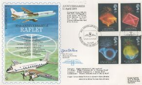 Eric N Cowley signed 30th anniversary of Raflet FDC. 4 stamps and 2 postmarks. Good condition. All