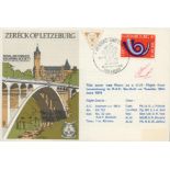 RAFES SC6 Zereck op Letzeburg Flown FDC (Royal Air Forces Escaping Society) with unknown signature