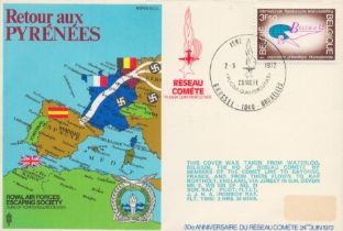 RAFES SC2 Retour aux Pyrenees Flown FDC (Royal Air Forces Escaping Society) with 3F50 Belgium