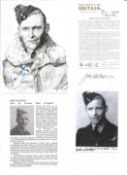 WW2 BOB fighter pilot John Keatings 219 sqn signature piece with biography details fixed to A4 page.