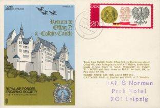 RAFES SC1a Return to Oflag 7C & Colditz Castle Flown FDC (Royal Air Forces Escaping Society) with