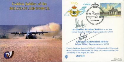 Air Marshal Sir John Cheshire and Lt Gen Rene Hoeben Signed Golden Jubilee of the Belgian Air Force.