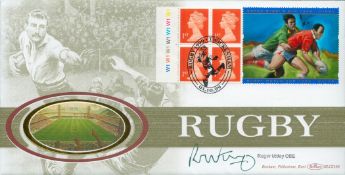 Roger Uttley OBE signed Rugby FDC. 1/10/99 Twickenham postmark. Good condition. All autographs