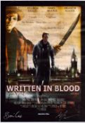 Simon Cox and Matthew Allsopp signed 16x12 Written In Blood colour film Poster. Good condition.