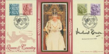 Michael Brunson OBE signed Queen and Country FDC. 23/4/01 London SW1 postmark. Good condition. All