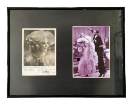 Ginger Rogers signed 16x12 overall size frame with 2 photos inside 1 signed of Rogers and then