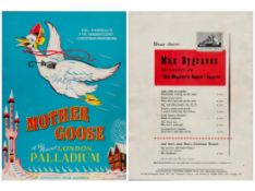 Max Bygraves signed Theatre programme Page 'Mother Goose'. Good condition. All autographs come