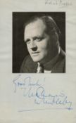 Richard Dimbleby signed Autograph page 8x5 Inch plus Black & White Photo fixed onto signed Autograph