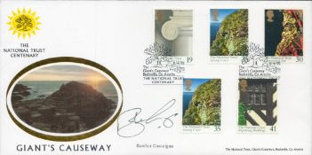 Bamber Gascoigne signed National Trust Centenary FDC. 11/4/95 Giant's Causeway postmark. Good