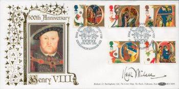 Keith Mitchel signed Henry VIII FDC. 12/11/91 Greenwich postmark. Good condition. All autographs