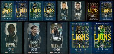 Millwall FC Lions Matchday Programmes Collection of 13 Includes Millwall v Preston NE, Millwall v