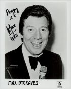 Max Bygraves signed Promo Black & White Photo 10x8 Inch. Dedicated. Include a special Souvenir