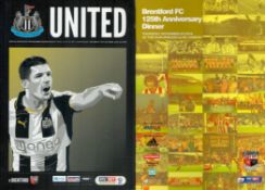Brentford FC Official Programme Collection Includes Brentford v Newcastle United 2016, Brentford v