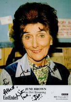 June Brown signed Promo. Colour Photo 6x4 Inch. 'Role as Dot Branning EastEnders'. Dedicated. Good