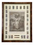 Cries of London print painted by F Wheatley mounted in frame with Title Cries of London Cards