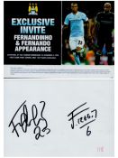 Multi signed Fernandinho 25 plus 1 other Promo. Approx. 6x4 Inch page on reserve. Good condition.