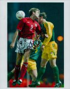 Football. James Beattie Signed 10x8 inch Colour England FC Photo. Signed in black ink. Good