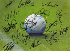 Football Coventry City multi signed 16x12 inch Colour Coventry City Football on Pitch photo. 15