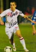 Football. Leon Osman Signed 12x8 inch Colour England Photo. Signed in black ink. Good condition. All