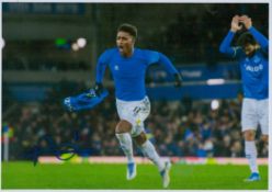 Demari Gray Signed 12 x 8 inch Colour Everton Photo. Signed in blue ink. Good condition. All