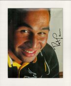 Rugby. Pat Lam Signed Magazine Page in Black Ink, Mounted. Good condition. All autographs come