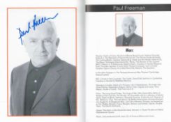 Paul Freeman, Patrick Duffy and Richard Thomas multi signed Art programme Wyndhams Theatre London