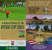 Niclas Fasth signed 2001 Ryder Cup Official Course Guide Booklet (Professional Golfer). Good