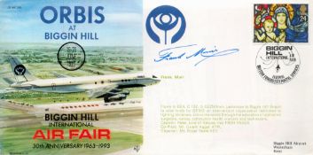 Frank Muir Signed Orbis at Biggin Hill FDC. British Stamp with Two Postmarks.. Good condition. All