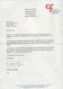Jenny Agutter Signed Typed Letter Undated on Headed Paper with Cystic Fibrosis Trust Logo also at