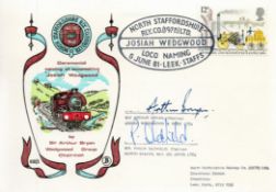 Sir Arthur Bryan and MR Philip Oldfield Signed North Staffordshire Railway FDC. British Stamp with 6