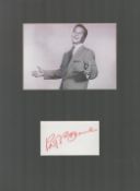 Pat Boone Singer And Actor Signed Card With 11x15 Mounted Photo.. Good condition. All autographs