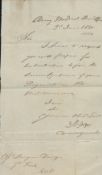 Sir James Mcgrigor ALS. Scottish physician and Army Surgeon. 1830. Good condition. All autographs