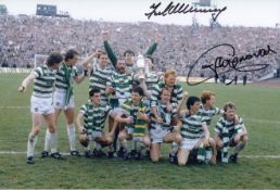 Autographed CELTIC 12 x 8 Photograph : Col, depicting Celtic players celebrating with the Scottish